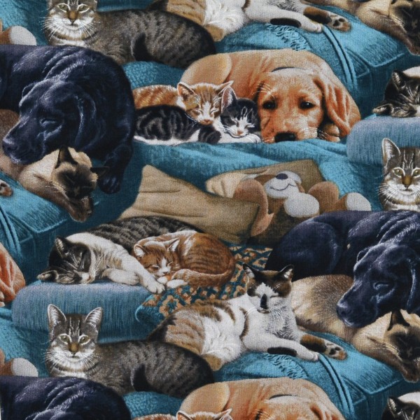 Hunde Katzen Stoff Slumber Party