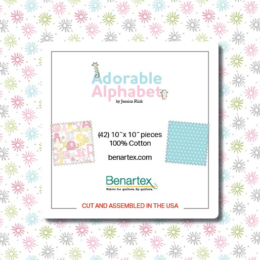 Adorable Alphabet 10 Inch Squares Stoffpaket Kinderstoffe