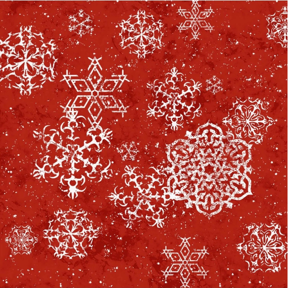 Schneeflocken Stoff Rot Sheltering Snowman Snowflakes Red