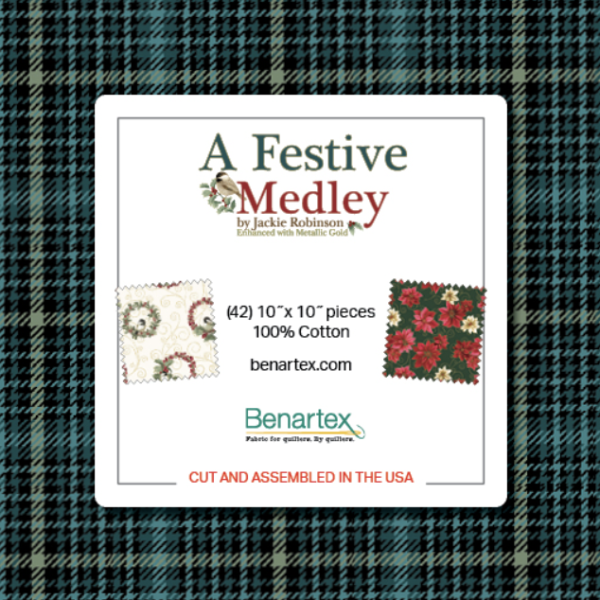 A Festive Medley 10 Inch Squares Stoffpaket Weihnachten