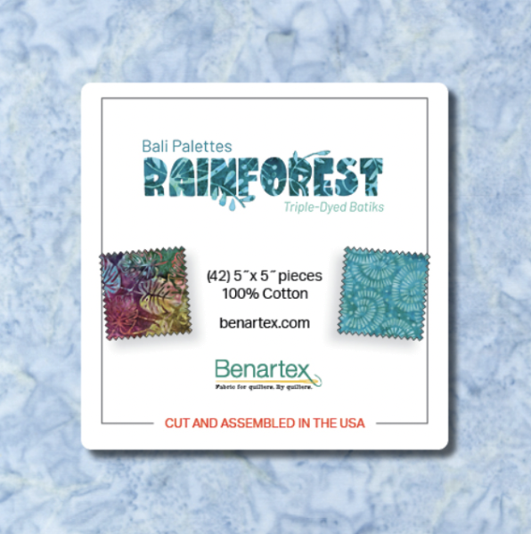 Bali Palettes Rainforest 5 Inch Charm Pack Batik Stoffpaket