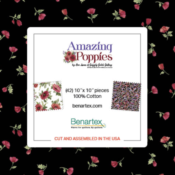 Amazing Poppies 10 Inch Squares Stoffpaket