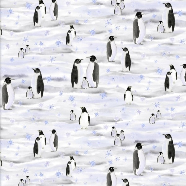 Pinguine Stoff Winter Wonderland Penguins