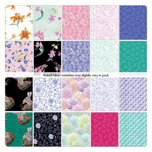 A Painted Garden 10 Inch Squares Stoffpaket