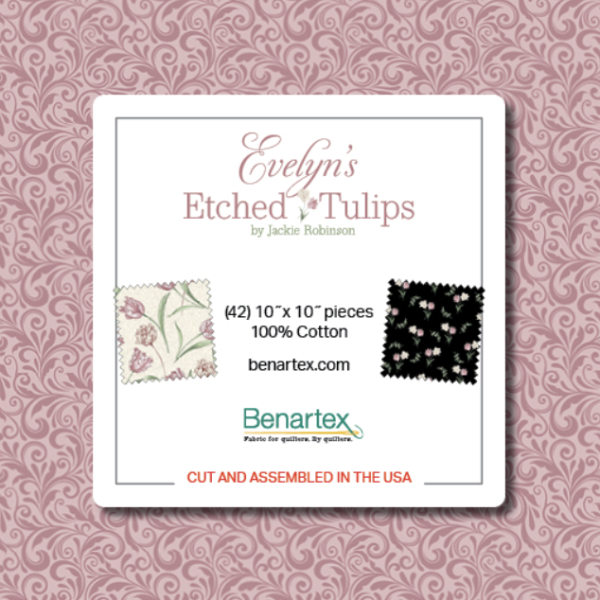 Evelyn's Etched Tulips 10 Inch Squares Stoffpaket