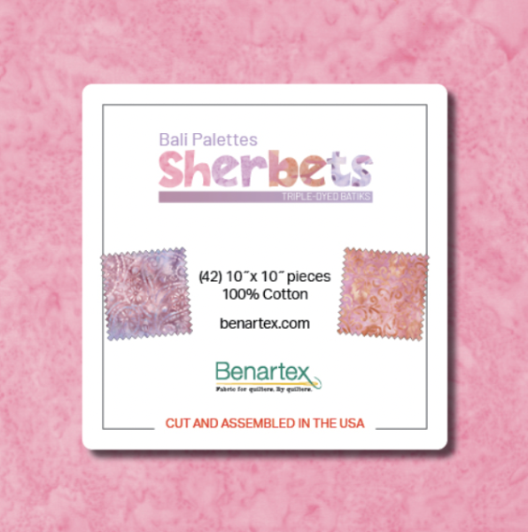 Bali Palettes Sherbets 10 Inch Squares Quadrate Batik Stoffpaket