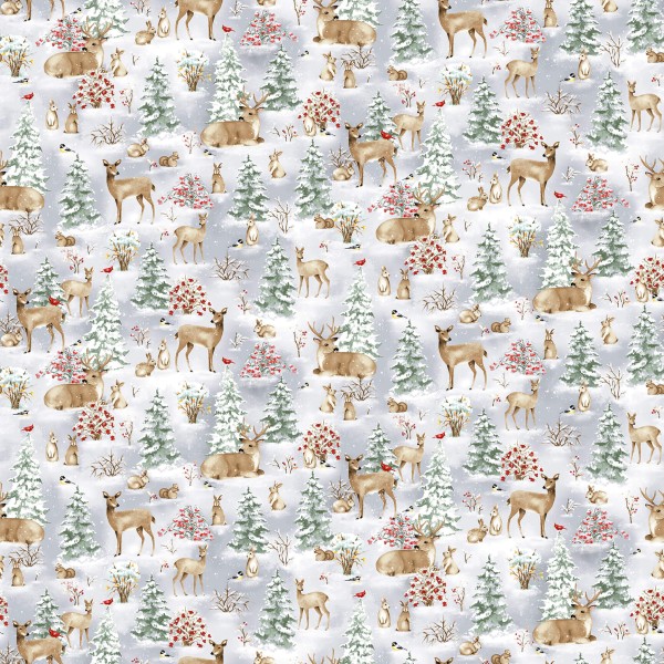 Tiermotive Stoff Bundle-Up Forest Animals