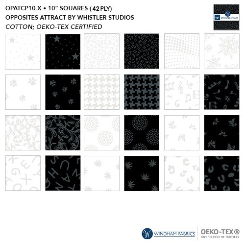 Opposites Attract 10 Inch Squares Stoffpaket