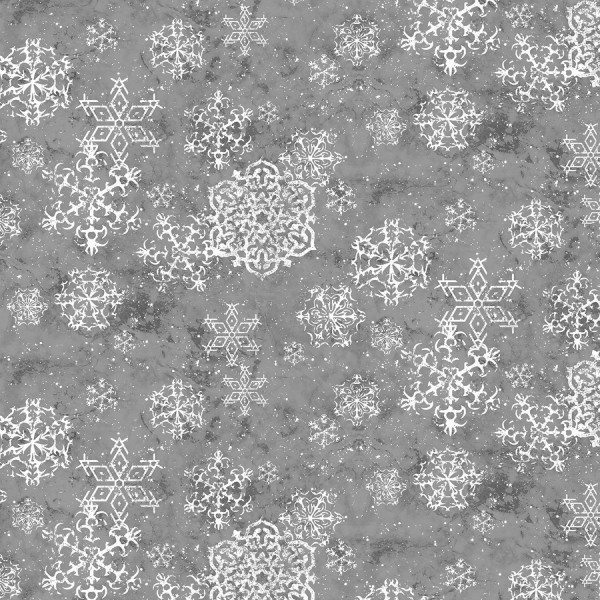 Schneeflocken Stoff Grau Sheltering Snowman Snowflakes Gray