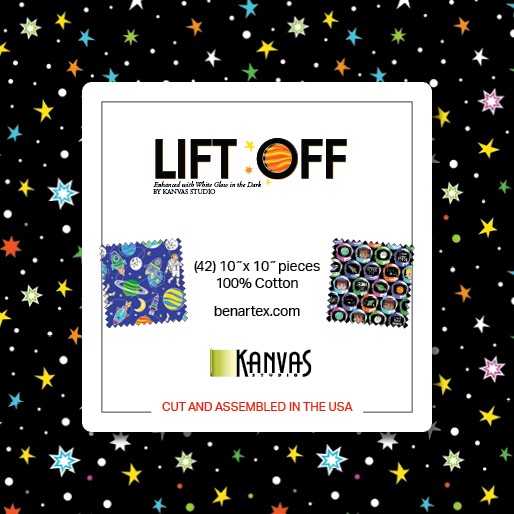 Lift Off 10 Inch Squares Stoffpaket Kinderstoffe