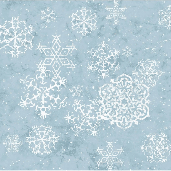 Schneeflocken Stoff Blau Sheltering Snowman Snowflakes Blue